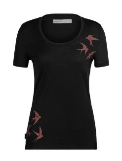 Womens Icebreaker Women Tech Lite II SS Scoop Tee Swarming Shapes