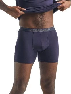 Mens Icebreaker Anatomica Boxers Midnight Navy