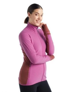 Icebreaker Womens Descender LS Zip Cosmic