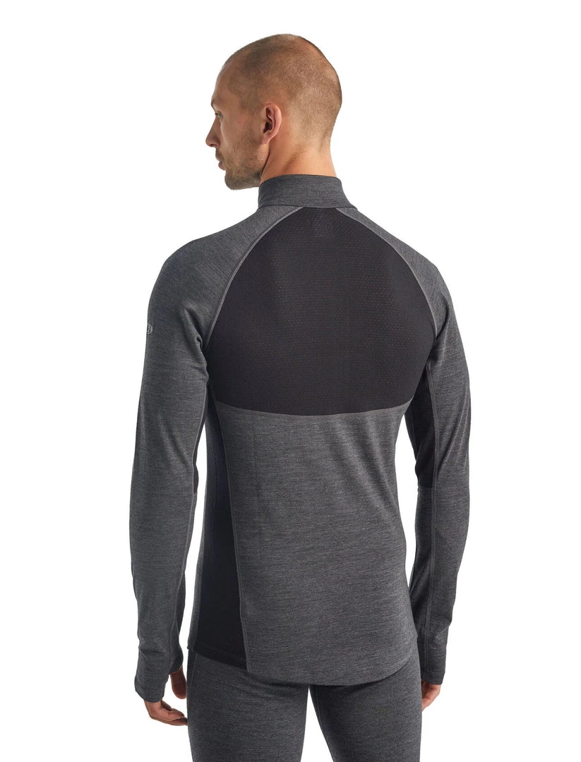 Icebreaker 260 Zone LS Half Zip Jet Heather/Black Mens 2 Icebreaker 260 Zone LS Half Zip Jet Heather/Black Mens