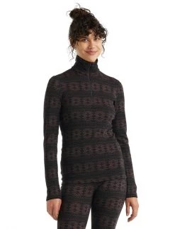 Icebreaker Womens 250 Vertex LS Half Zip Crystalline Black