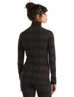 Icebreaker Womens 250 Vertex LS Half Zip Crystalline Black