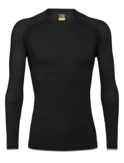 Icebreaker Mens 200 Zone Seamless LS Crewe Black