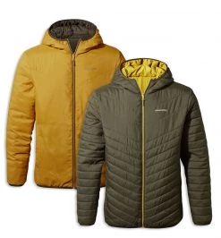 Mens Craghoppers Compresslite V Hooded Jacket WdldGrn/DkBs