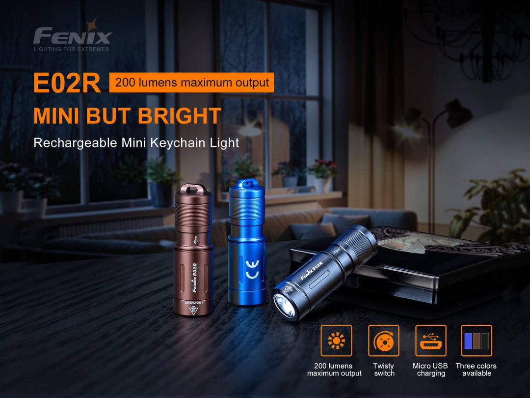 Fenix E02R Cree XP-G2 S3 White LED Flashlight (blue) 2 Fenix E02R Cree XP-G2 S3 White LED Flashlight (blue)