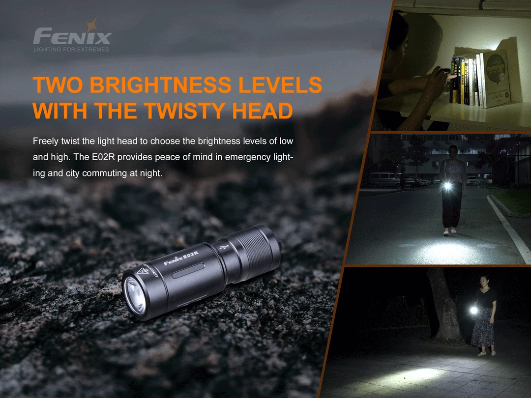 Fenix E02R Cree XP-G2 S3 White LED Flashlight (brown) Hike/Camp 10 Fenix E02R Cree XP-G2 S3 White LED Flashlight (brown) Hike/Camp