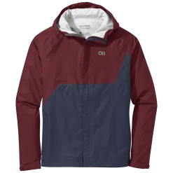 Outdoor Research Mens Apollo Rain Jacket Burgundy/naval Blue