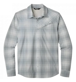 Outdoor Research Mens Astroman LS Sun Shirt Lead Plaid