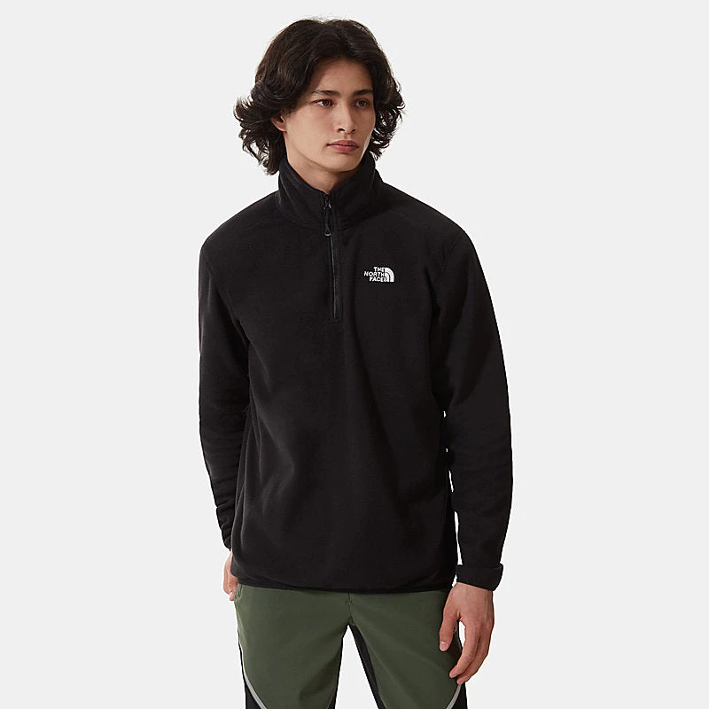 The North Face Mens 100 Glacier Fleece QZ TNF Black 1 The North Face Mens 100 Glacier Fleece QZ TNF Black