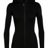 Icebreaker Wmns Elemental LS Zip Hood Black Womens