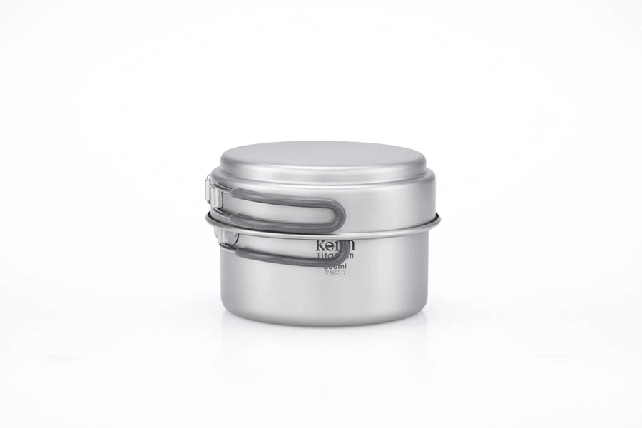 Keith Titanium 2-Piece Titanium Pot And Pan Cook Set 800ml/384ml Hike/Camp 2 Keith Titanium 2-Piece Titanium Pot And Pan Cook Set 800ml/384ml Hike/Camp