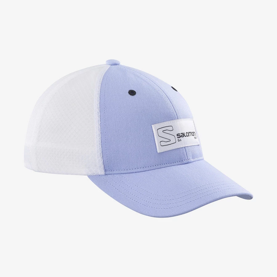 Hats And Beanies Salomon Trucker Curved Cap Serenity/White 1 Hats And Beanies Salomon Trucker Curved Cap Serenity/White