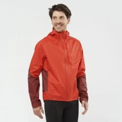 Salomon Bonatti WP Jacket M Fiery Red/Cabernet Mens