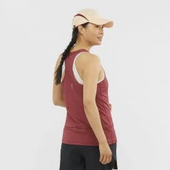 Salomon Cross Run Graphic Tank W Cabernet/Heather Womens