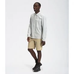 The North Face Mens First Trail UPF L/S Shirt Tin Grey