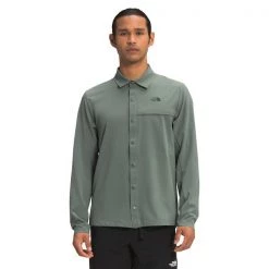 The North Face Mens First Trail UPF Long-Sleeve Shirt Agave Green