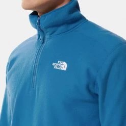 The North Face Mens 100 Glacier Fleece QZ Banff Blue