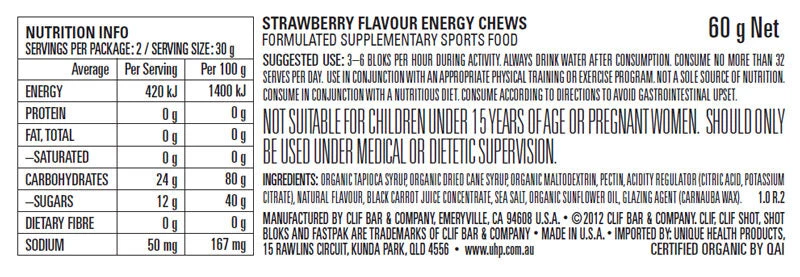 CLIF SHOT BLOKS STAWBERRY 60g Hike/Camp 2 CLIF SHOT BLOKS STAWBERRY 60g Hike/Camp