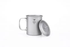 Keith Titanium Single Wall Titanium Mug W. Folding Handle/Lid 300ml