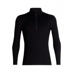 ICEBREAKER Mens 260 Tech LS Half Zip BLACK