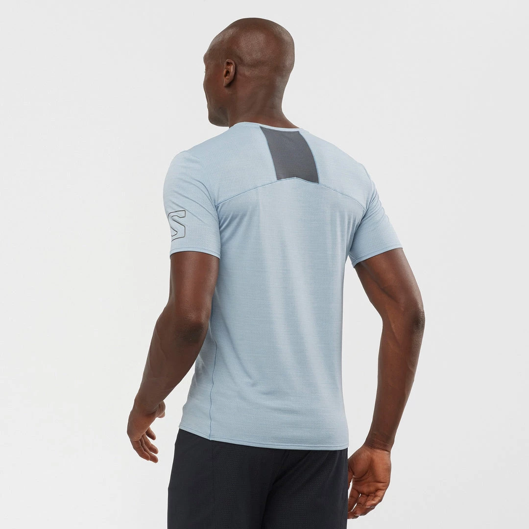 Mens Salomon XA Trail Tee Ashley Blue/Heather 2 Mens Salomon XA Trail Tee Ashley Blue/Heather