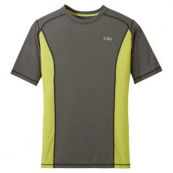 Outdoor Research Mens Echo S/S Tee Pewter/chartreuse