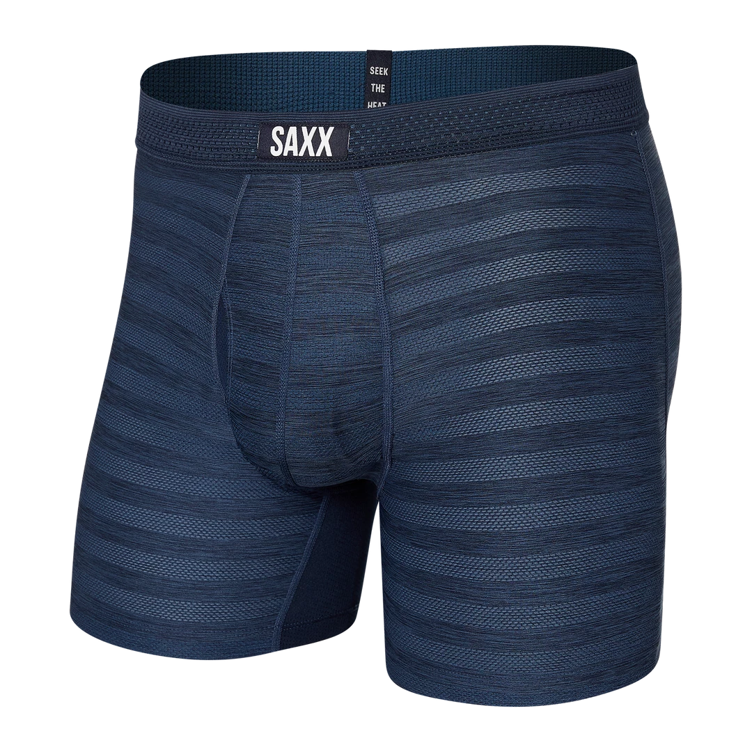 Mens Saxx Hot Shot Boxer Brief Fly Dark Denim Heather 1 Mens Saxx Hot Shot Boxer Brief Fly Dark Denim Heather