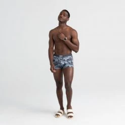 Mens Saxx Ultra Trunk Fly Graphite Stencil Camo